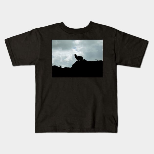 Lonely Llama silhouette Kids T-Shirt by FollowHedgehog